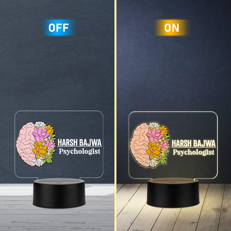 Personalized Doctor LED Night Lamp with Warm White Light Thankyou Gift for Doctor Appreciation Gift for Doctor Clinic & Hospital Decor Light (Psychologist Doctor Lamp)